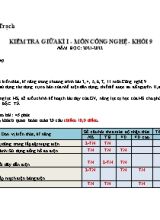 Đề kiểm tra giữa kì I môn Công nghệ Khối 9 - Năm học 2021-2022